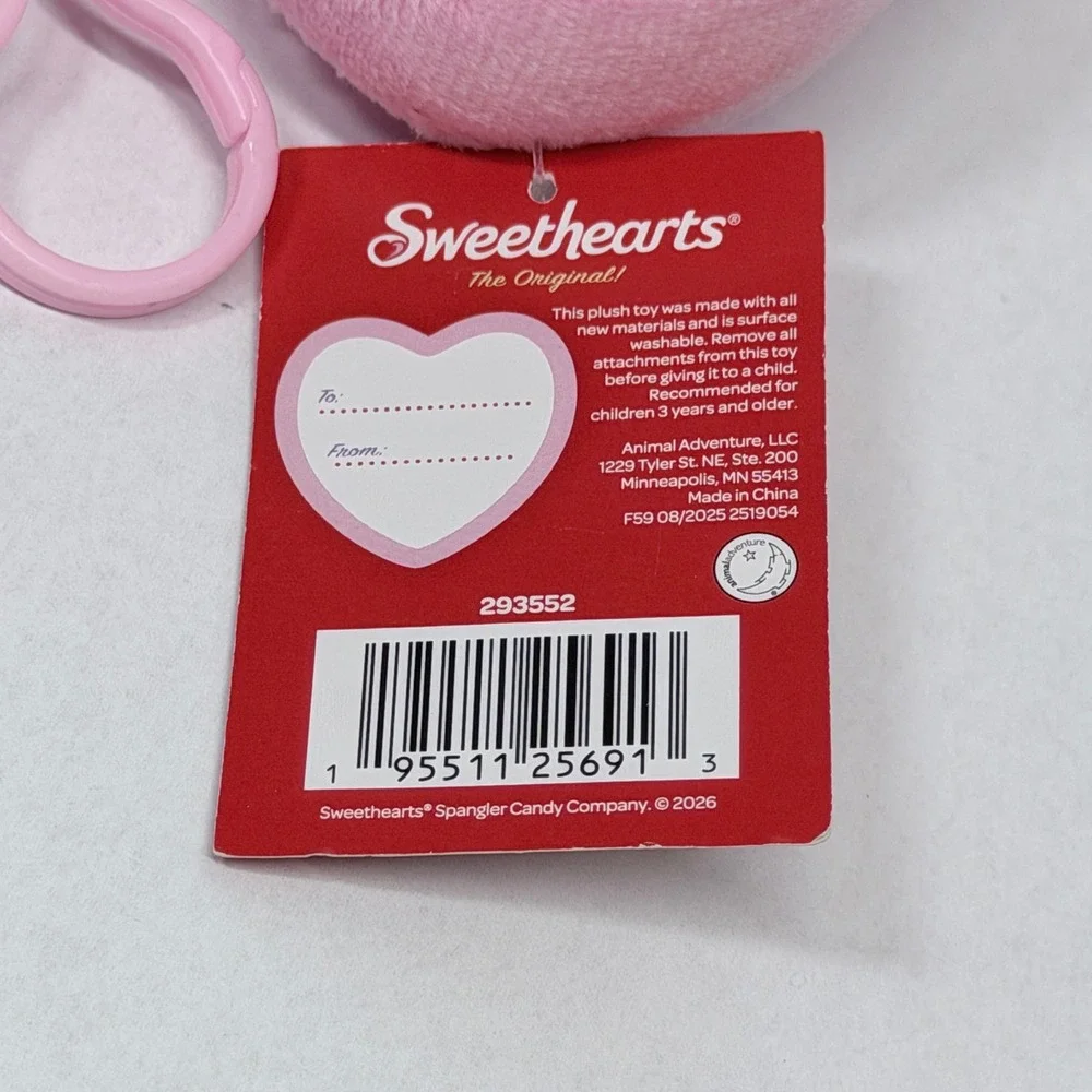 Sweethearts Conversation Heart Plush Backpack Clips Kiss Me You+Me Set of 2 NEW